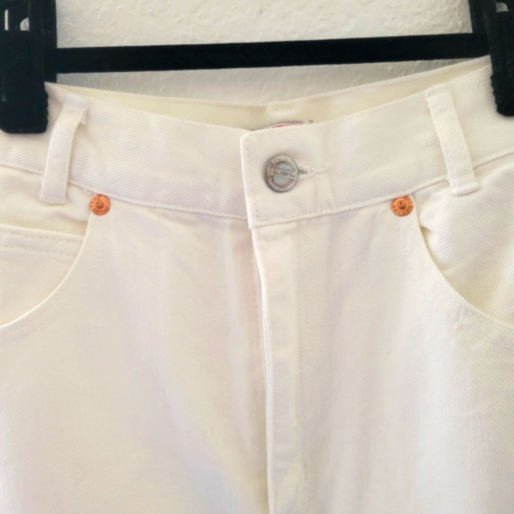 Vintage 80s Deadstock Palmetto's White Denim Skirt NWT 27" Waist Made In USA - Picture 2 of 8